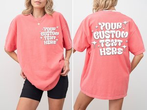 Camiseta personalizada de gran tamaño con estampado en relieve, camiseta con estampado abombado personalizado, camisetas extragrandes con relieve, regalo personalizado con tu texto. - Product Image 4