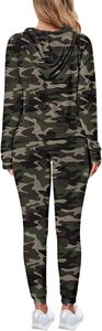 Ensemble de survêtement d'hiver pour femmes, à capuche, en polaire, manches longues, vêtements de sport - Product Image 4