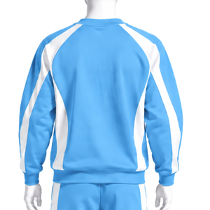 Conjunto Deportivo Azul Cielo Unisex, Sudadera con Capucha y Pantalones Jogger, con Rayas en Contraste, para Entrenamiento Deportivo, Casual - Product Image 4
