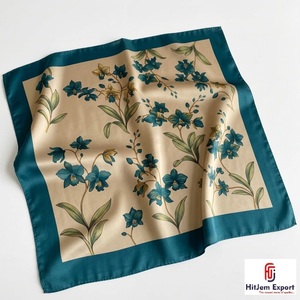 High Quality Luxury <b>Silk</b> <b>Scarf</b> for Women Printed Lightweight Square Headscarf OEM ODM Manufacturer Sicily Custom Fabric - Product Image 5