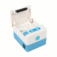 Printer Thermal Bill POS P20 Mini 2-inci 58mm Warna Cangkang Biru Langit dengan USB+BT