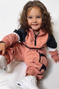 Conjunto de 2 Piezas de Chaqueta y Pantalón Deportivo Impermeable para Niñas y Mujeres, Forro Polar de Poliéster Grueso y Transpirable, con Cierre - Product Image 2