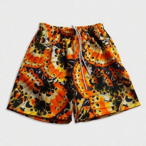 Custom Colorful Flame <b>Leaf</b> Pattern Mesh Basketball Shorts Full Sublimation Breathable with sides pockets and front drawstring - Product Image 1