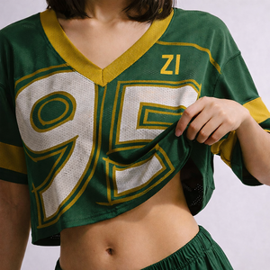 Professional Custom Wholesale American Football Jersey Sublimated Basketball Cropped <b>Top</b> Breathable Summer Jersey Shirt Design - Product Image 3