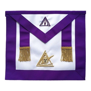 Delantal de la Ilustre Cámara Maestra, Morado, de Grosgrain, Excelente Artesanía con Material de Alta Calidad, para Regalia Masónica - Product Image 1
