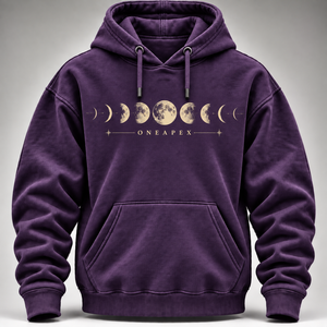 Custom Purple Pullover Hoodie Men's Moon Phase Graphic Hooded Sweatshirt <b>Celestial</b> Streetwear Fashion OEM ODM Wholesale <b>Clothing</b> - Product Image 5