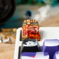 Keycaps Mystical Anime, Custom Artisan Keycaps, Keycaps Anime Cute, Green Keycaps, Keycaps Set, Keycaps Resin
