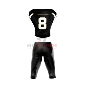 Protège-épaules et accessoires de football américain, noir et blanc, personnalisables, pour maillot et pantalon, en polyester respirant, unisexe - Product Image 2