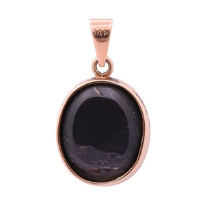 Pendentif Statement en Or Jaune Massif 14K avec Œil de Chat Noir Naturel Ovale Sertie en Bezel, Bijoux Fins Memoria Jewels, Vente en Gros - Product Image 3