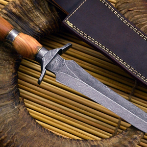 Couteau de chasse et de camping en acier Damas, outil de poche multi-usage, équipement de survie tactique, lame fixe, vente en gros, DIY, OEM - Product Image 5