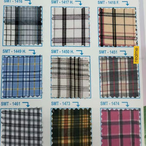 ผ้าเชิ้ตยูนิฟอร์มลายตารางทอจากเส้นด้ายโพลีเอสเตอร์คอตตอนคุณภาพพรีเมียม สำหรับโรงเรียนและสำนักงาน คุณภาพส่งออก ราคาประหยัด - Product Image 1