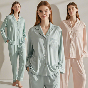 Ropa de Dormir para Mujer, Algodón, Modal, Conjuntos de Ropa de Estar por Casa, Conjuntos Personalizados, Pijama de Bambú, Ropa de Noche - Product Image 1