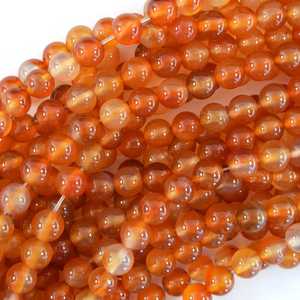 Wholesale 8 mm, 9 mm,10 mm Natural Carnelian round <b>Beads</b> <b>Direct</b> Manufacturer's Factory orange Colored Fancy Gemstones - Product Image 3