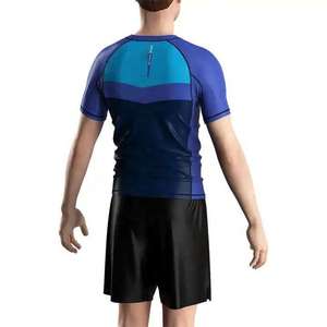 Professional <b>Men</b> BJJ Rashguard Short Sleeve MMA Grappling Jiu Jitsu Training <b>Compression</b> <b>Shirt</b> Breathable Athletic Gym Wear - Product Image 2
