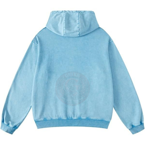 Sweat-shirt à capuche en molleton de coton coupe décontractée pour homme, effet délavé, avec poche kangourou, pour un style tendance au quotidien - Product Image 2