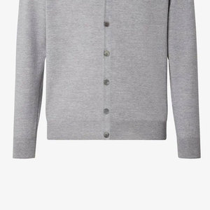 Venta Directa de Fábrica, Cárdigans de Invierno para Hombre, 100% Lana, Cuello en V Grueso, Color Sólido, Diseño Personalizado en Venta - Product Image 5