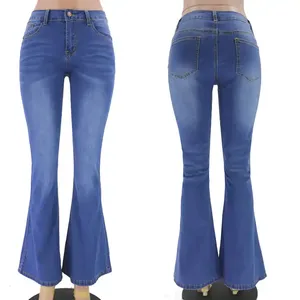 Jeans de Mezclilla de Alta Calidad para Mujer, Corte Recto, Cintura Media, Casuales, 100% Algodón Elástico, Estilo Desgastado, Venta al Por Mayor - Product Image 6