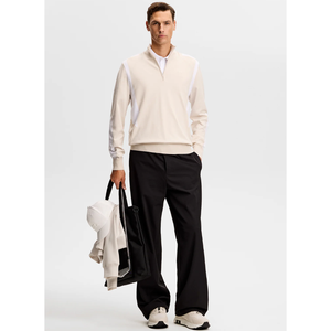 Cardigan zippé en tricot pour homme, viscose, polyester recyclé, fabricant OEM ODM - Product Image 1