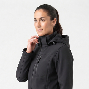 Chaqueta Softshell Impermeable y Cortavientos para Mujer, con Capucha, Bolsillo en el Pecho, Acolchada y Tejida, para Senderismo - Product Image 6