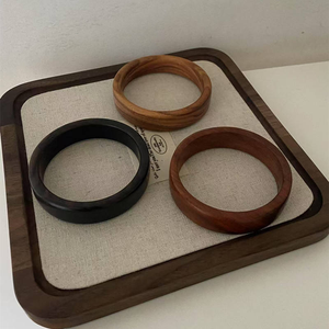3 Colors 15mm Wide Sandalwood Bangle Stylish Textured Wooden Bangles for Women <b>Men</b> Plain Minimalist Fashion Vintage Jewelry Hot - Product Image 3