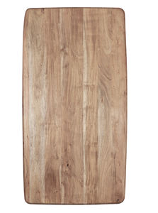 Table à manger moderne et durable en bois d'acacia massif de forme carrée avec finition naturelle, pieds en métal industriels Gemini, fonction pliable - Product Image 2