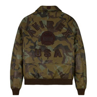 Veste en cuir camouflage Avirex au design nouveau, confortable et respirante, coupe régulière, style bomber décontracté, veste en cuir Avirex pour homme