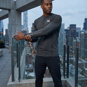 Premium <b>Athletic</b> Plus Size Long Sleeve Workout Compression Top Slim Fit Activewear 100% Cotton Rashguard Compression Shirt - Product Image 6