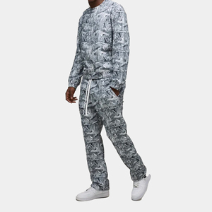 Nouvelle Collection de Survêtements Tendance : Sweat-shirt Camouflage Oversize à Coupe Boxy avec Poignets à Nouer, Chemise à Épaules Tombantes et Pantalon Ample Unisexe, Impression OEM - Product Image 1