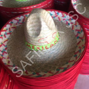 Chapeau de paille mexicain tissé à la main, sombrero mexicain pour fête, chapeau de paille à large bord avec ruban personnalisé - Product Image 2