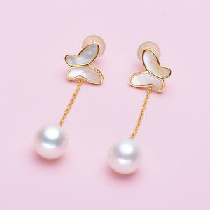 Pendientes Colgantes de Perlas de Agua Dulce con Carcasa de Plata S925 de Tilian, Fabricados por el Fabricante, Venta al por Mayor, con Diseño de Mariposa - Product Image 2