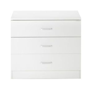 Comò in Legno Bianco a 3 Cassetti, Design Semplice - Product Image 1