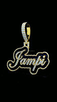 Pendentif personnalisé en émail noir coloré avec lettre, plaqué or, diamant, bijoux de fête hip-hop