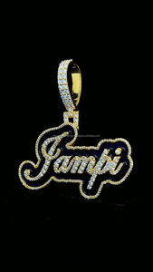 Personalizado colorido negro esmalte nombre letra colgante personalizado chapado en oro Joyería de diamantes - Product Image 3