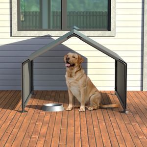Tenda Portatile Grigia per Cani, Resistente all'Acqua, per Protezione in Giardino, Patio, Cortile e Casa - Product Image 2
