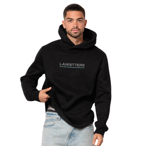 Sudadera con Capucha Personalizada para Hombre, sin Bolsillos, Estilo Relajado, con Estampado Tipográfico Delantero y Trasero, Hombros Caídos, Fabricación OEM, Ropa Urbana - Product Image 1