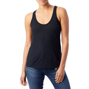 Débardeur en jersey noir à col rond pour femme, en spandex/coton, séchage rapide, respirant, écologique, décontracté, longueur normale - Product Image 4