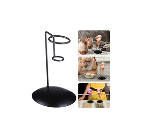 Lot de 2 supports à cornets de glace en fer noir personnalisés pour hôtels et restaurants – Type d'outils : porte-cornets - Product Image 2