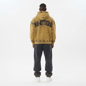Conjunto Deportivo Personalizado para Hombre, Sudadera con Capucha y Pantalones Jogger en Dos Tonos Marrón y Negro, Felpa de Algodón, Ropa Deportiva Urbana, Venta al Por Mayor OEM - Product Image 2