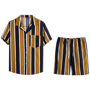 Vêtements de sport d'été pour hommes, ensemble de deux pièces, t-shirt à manches courtes et col rond, shorts de course pour hommes, ensemble de shorts de qualité supérieure, taille plus, adultes - Product Image 4