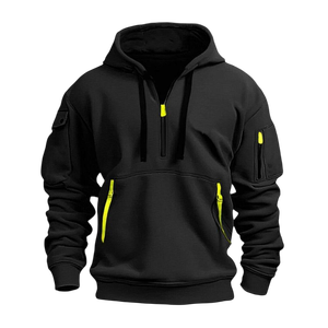 Sudadera con Capucha Lisa al por Mayor para Hombre, Estilo Urbano y Tecnológico con Bolsillos con Cremallera Funcionales y Diseño Urbano Moderno - Product Image 2