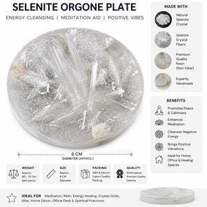 Plaque de sélénite brute, disque en fibre de cristal naturel, fait main, pour méditation, Reiki, spirituel, décoration maison et bureau, blanc, 8 cm, vente en gros, cadeau - Product Image 6
