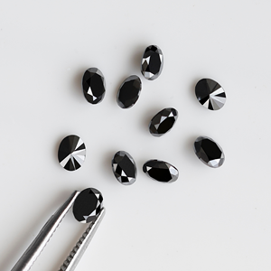 เพชรทรงรีสีดำขุ่นธรรมชาติขนาด 5.5 x 3.5 มม. สำหรับทำเครื่องประดับแบบกำหนดเอง เช่น แหวน จี้ ต่างหู - Product Image 1