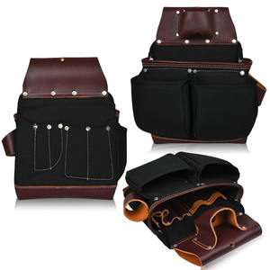 Cinturón de Herramientas de Cuero Genuino de Calidad Personalizado al por Mayor para Carpintero, Mantenimiento y Electricista con Bolsa de Cintura y Tirantes - Product Image 3