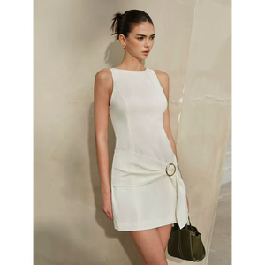 Nouvelle Robe Mini Sexy Dos Nu Couleur Unie pour Femme 2026 – Vêtements en Gros - Product Image 3