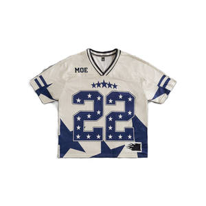 Camiseta de Fútbol Americano, Transpirable, de Malla de Poliéster, con Número Sublimado, Patrón de Estrellas, Uniforme de Equipo, Fabricante Personalizado OEM - Product Image 5