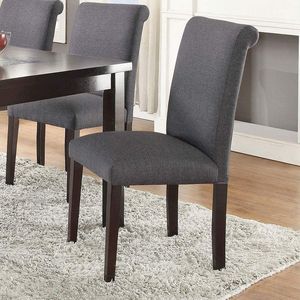 Set di 2 sedie da pranzo in legno grigio blu di transizione in betulla per sala da pranzo - Product Image 6