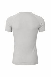 Haut de sport pour homme à manches courtes, gris clair, imprimé par sublimation, séchage rapide, en polyester - Product Image 4