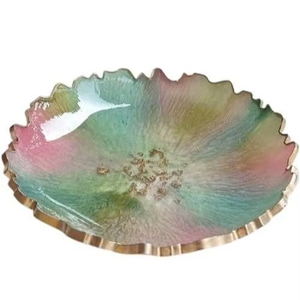 Tazón decorativo de resina epoxi hecho a mano, tazón para servir de diseño moderno con acabado brillante, tazón de frutas colorido, decoración para el hogar. - Product Image 1