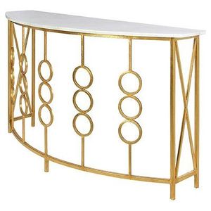 LINEA Metal Console <b>table</b> with <b>marble</b> <b>Top</b> luxury Golden metal console <b>table</b> for living room - Product Image 2