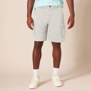 Pantalones Cortos Cargo para Hombre, Casuales, de Spandex/Poliéster, Cintura Elástica, Color Gris Claro, para Verano, Ajuste Relajado, con Bolsillos con Solapa - Product Image 2